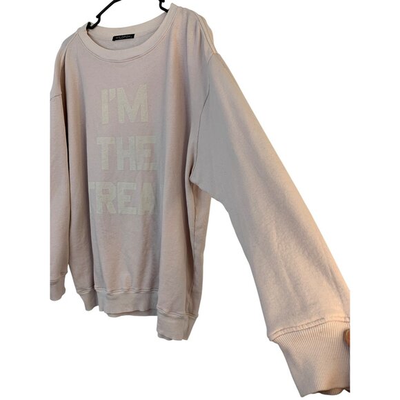 Wildfox Womens I'm The Treat Sweatshirt M Pink Oversize GUC Graphic Pullover - Picture 8 of 9